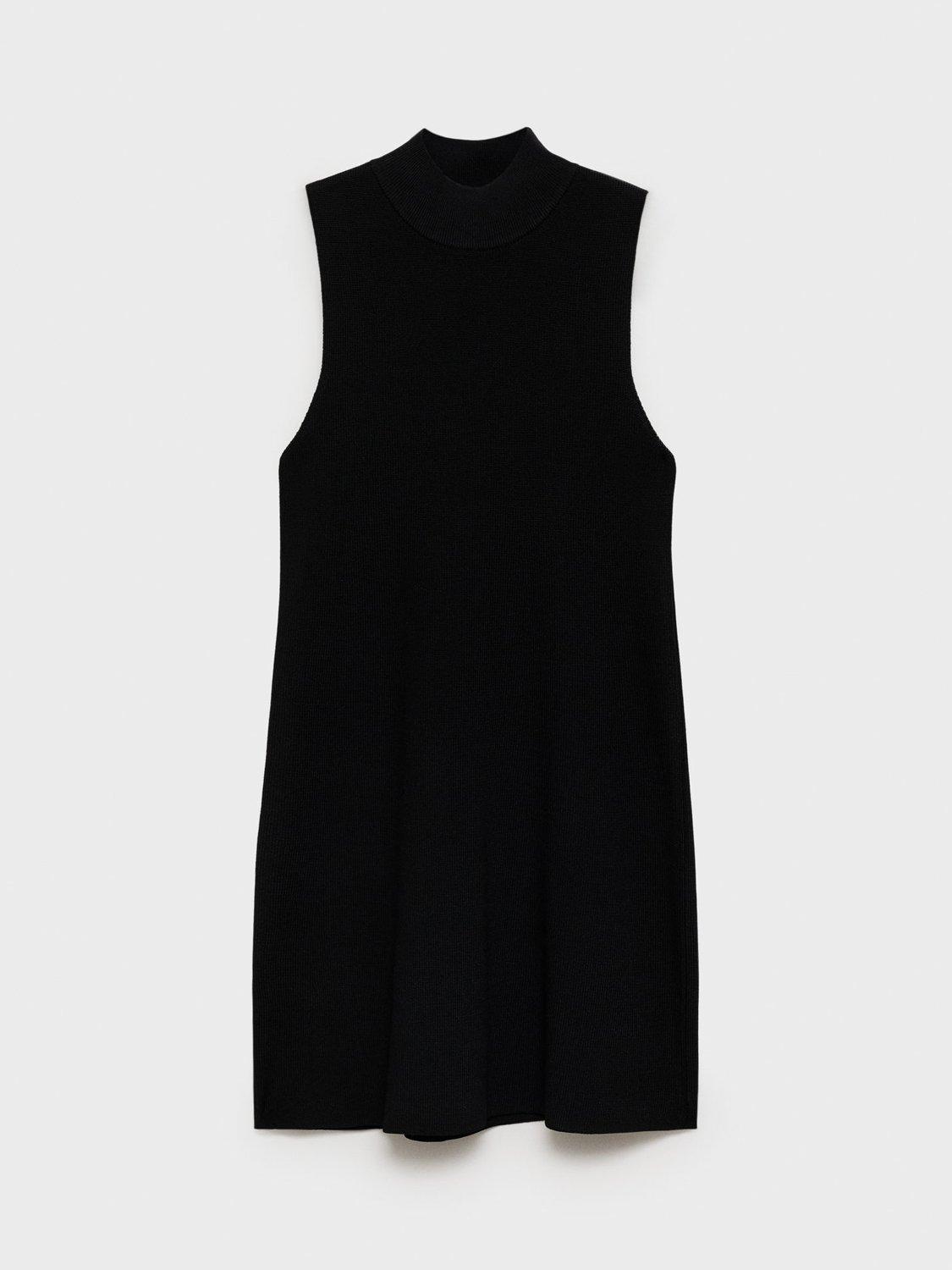 Product image 3 of 8, which shows Mango Sesete High Neck Sleeveless Mini Dress, Black, 10