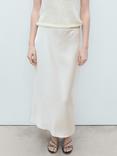 Mango Mia Satin Midi Skirt