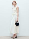 Mango Mia Satin Midi Skirt