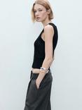 Mango Becky Sleeveless Knit Top, Black