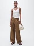 Mango Gym Strappy Knit Top, Light Beige