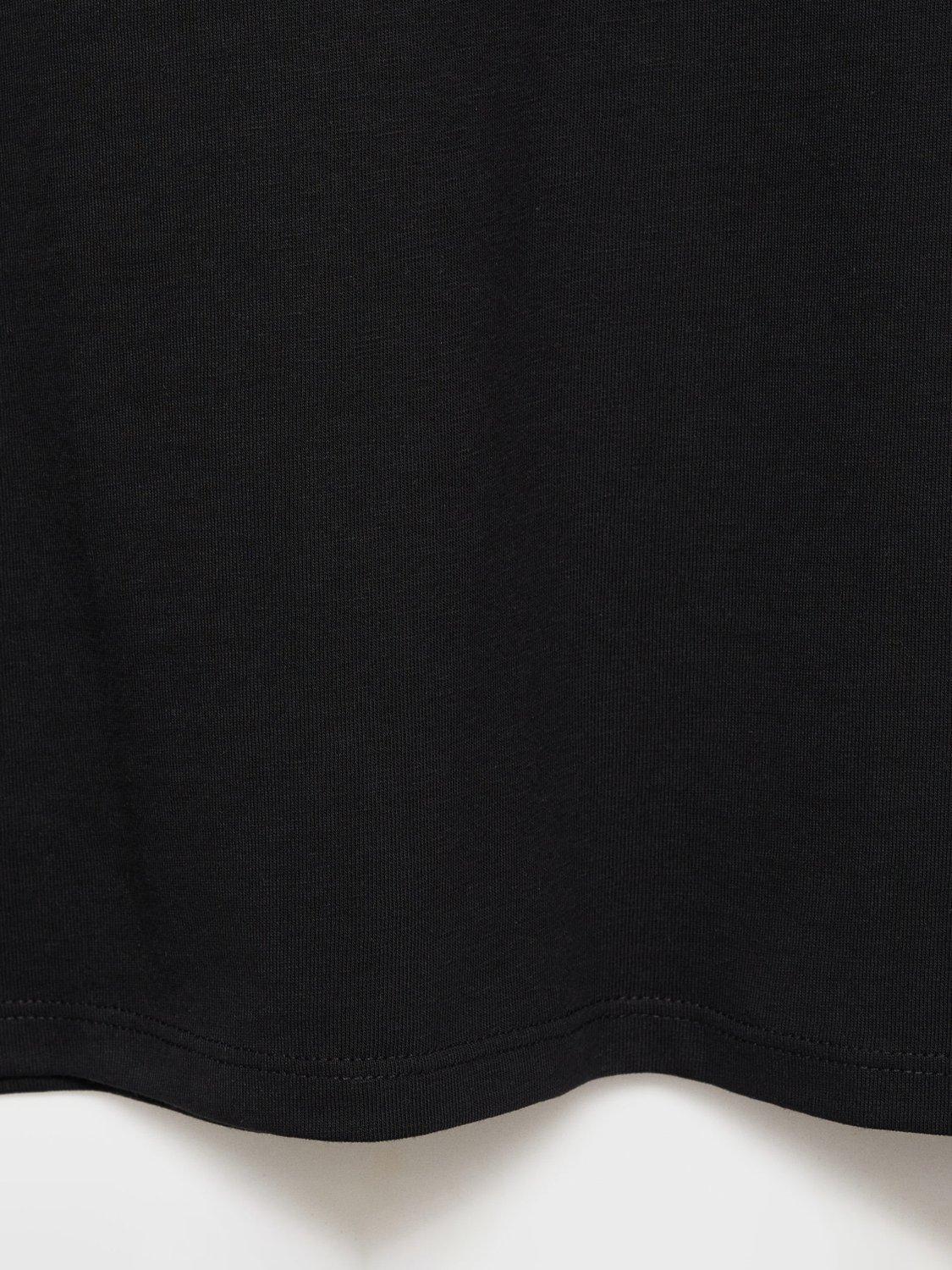 Product image 5 of 8, which shows Mango Viri Cotton Short Sleeved Top, Black, M