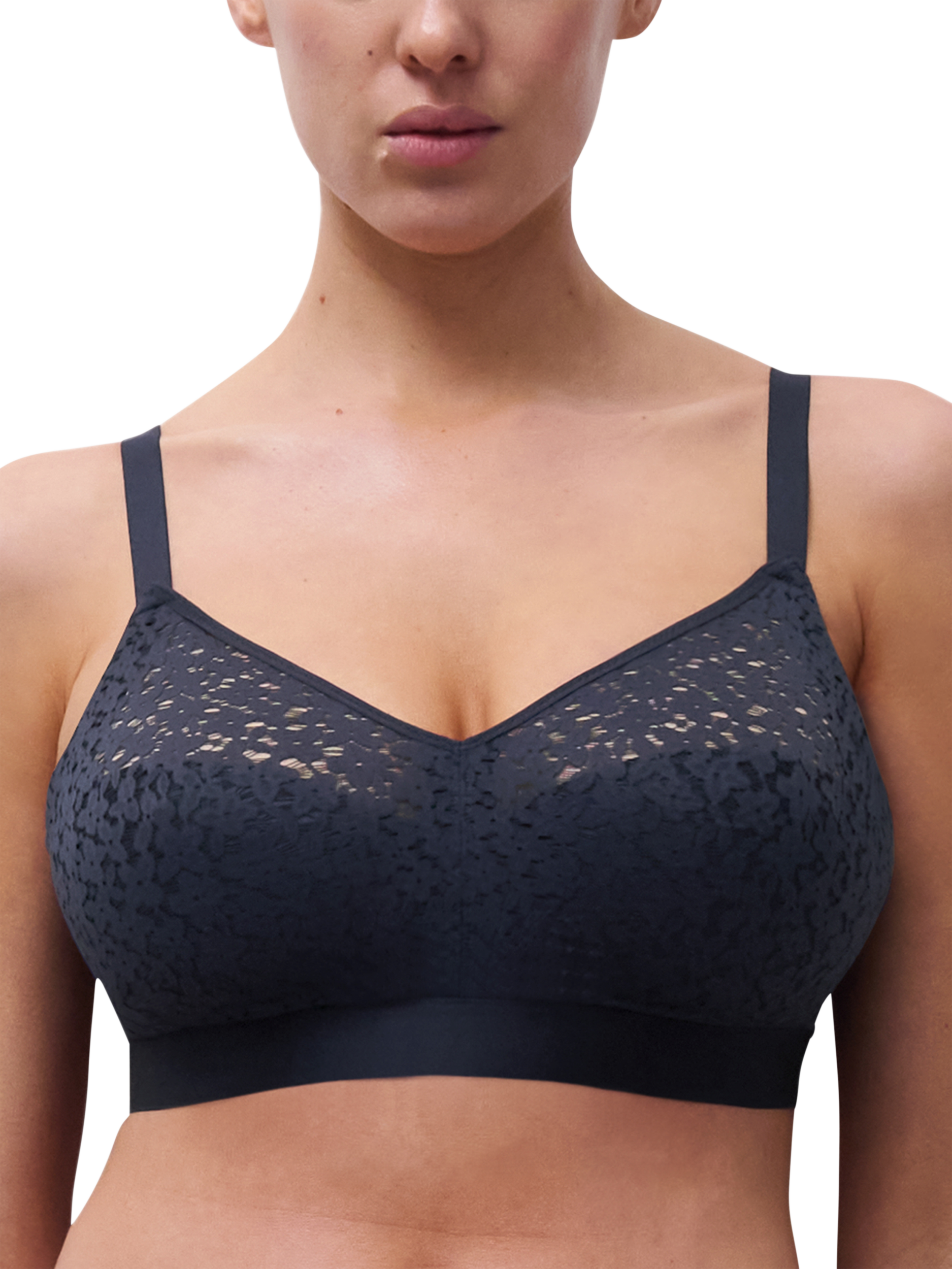 Product image 1 of 5, which shows Chantelle Norah Comfort Non-Wired Support Bra, Ultramarine Blue, 32D