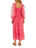 Accessorize Pineapple Applique Smocked Maxi Dress, Coral