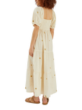 Accessorize Embroidered Puff Sleeve Maxi Dress, Natural