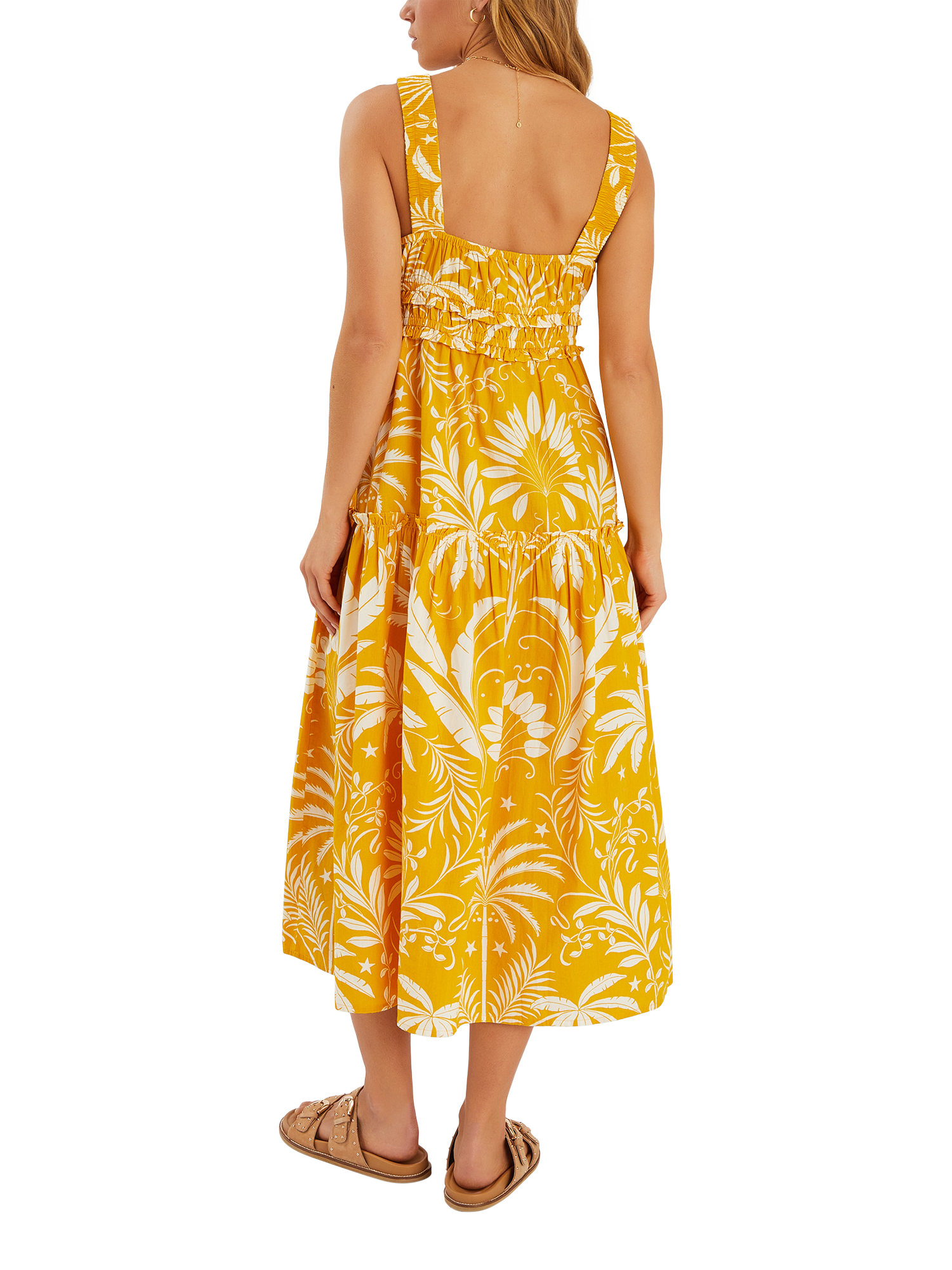 Product image 2 of 4, which shows Accessorize Palm Dress, Yellow, S