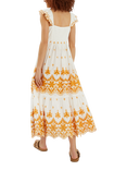 Accessorize Embroidered Frill Maxi Dress, White