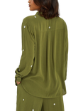 Accessorize Embroidered Crinkle Shirt, Khaki