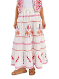 Accessorize Embroidered Tiered Skirt, White