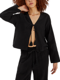 Accessorize Crinkle Cord Tie Top, Black