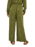 Accessorize Embroidered Crinkle Trousers, Khaki