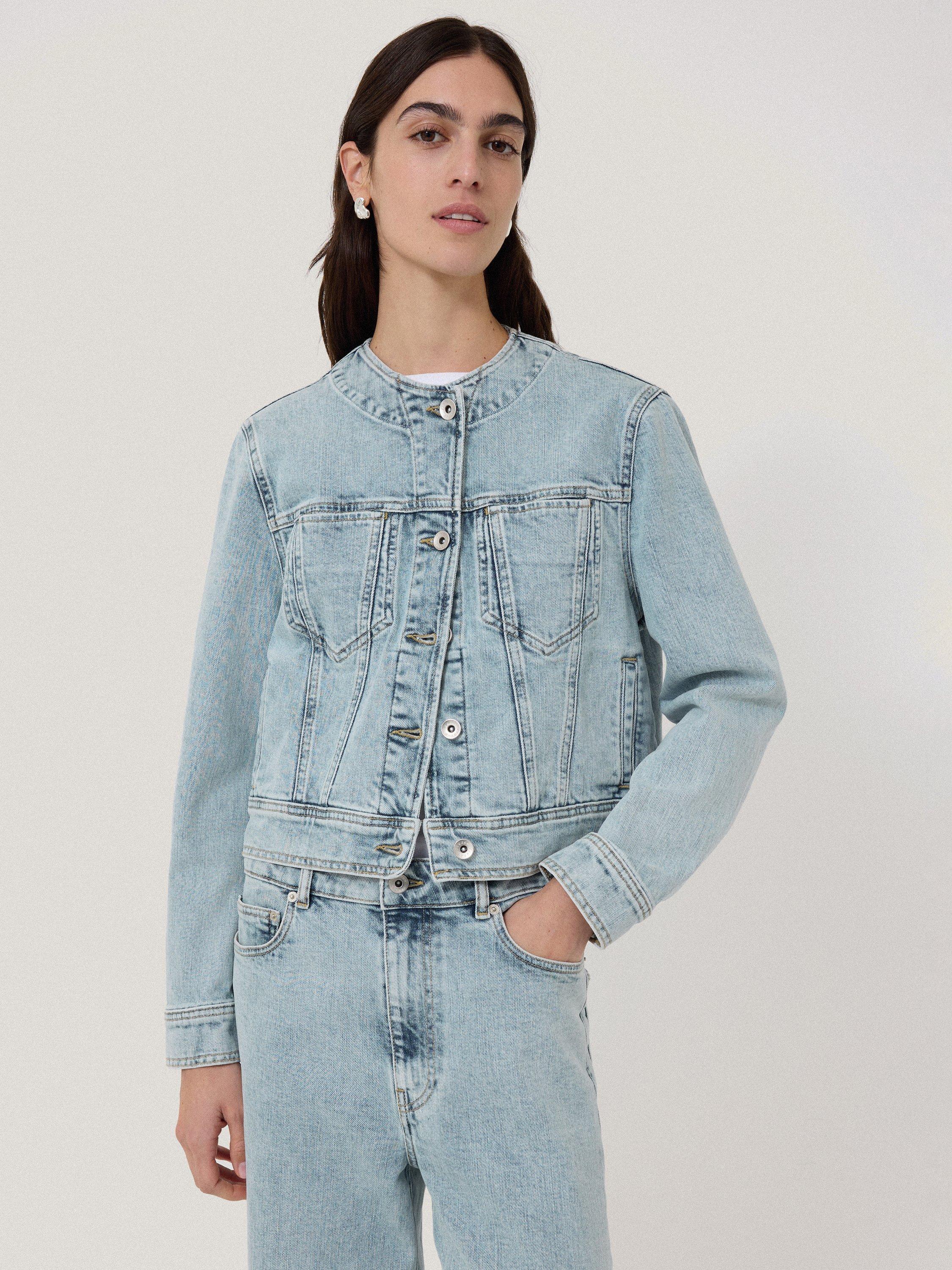 Jigsaw Collarless Denim Jacket