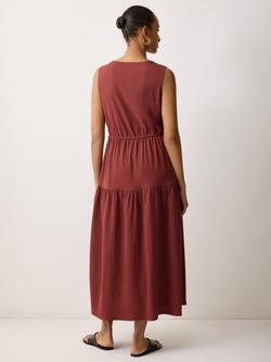Jigsaw Crinkled Tiered Maxi Dress - view 2, Khaki