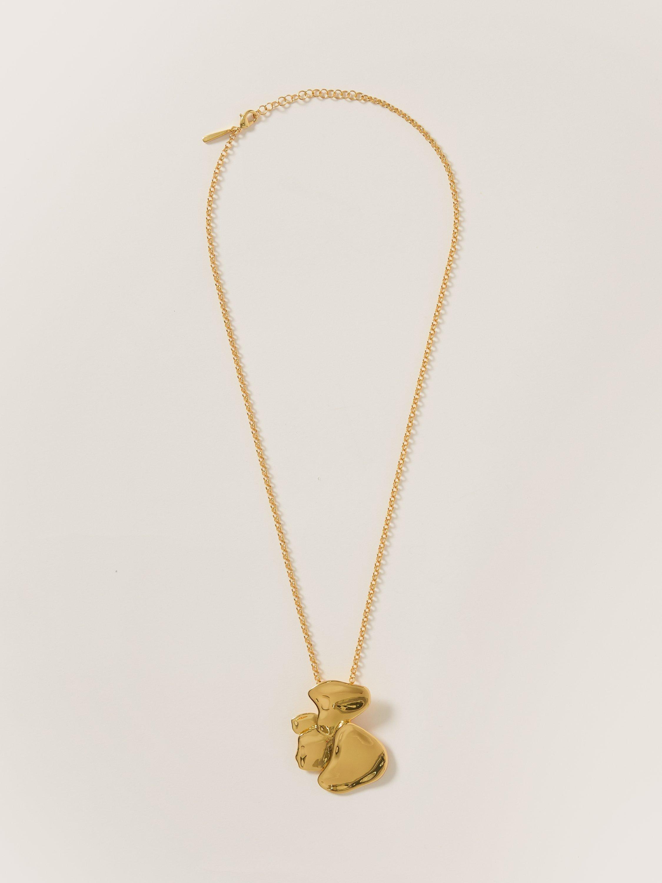 Jigsaw Deconstructed Petals Pendant Necklace, Gold