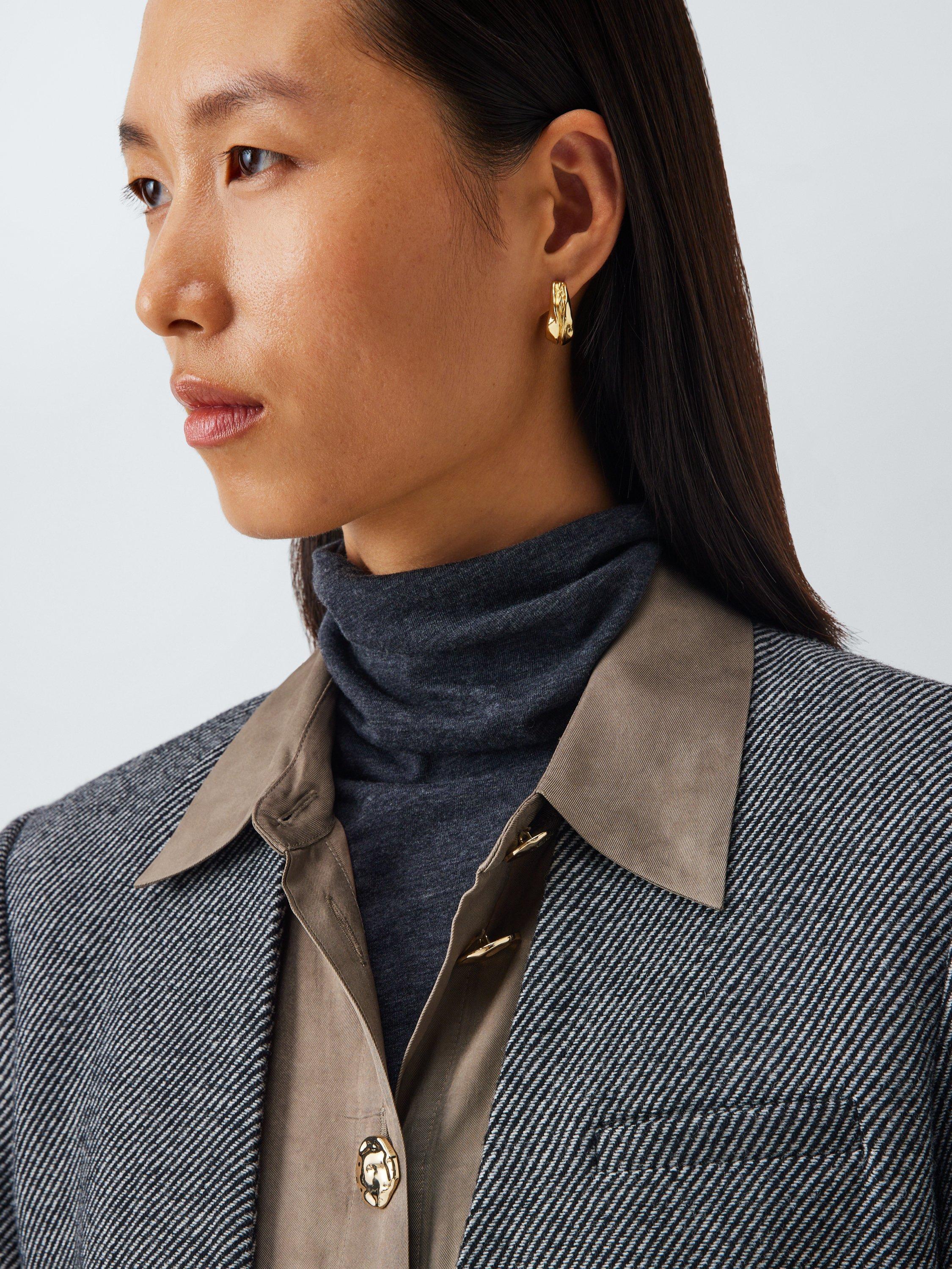 Product image 5 of 6, which shows John Lewis Half Placket Hardware Shirt, Taupe, 6