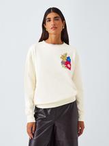 John Lewis Made by Care Wildflowers Cotton Knit Sweatshirt, Ecru