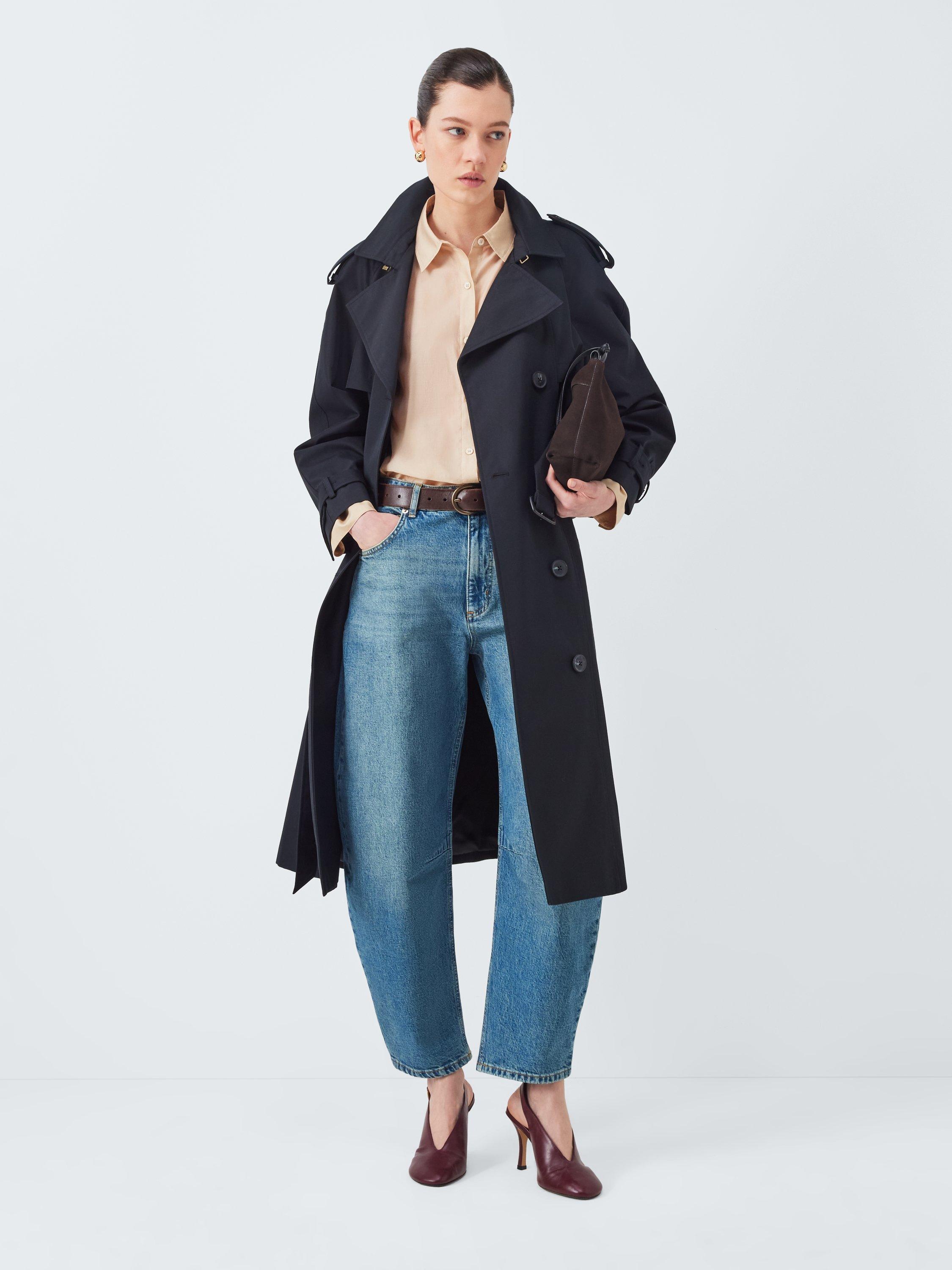 Product image 3 of 6, which shows John Lewis Barrel Leg Jeans, Mid Blue, 8