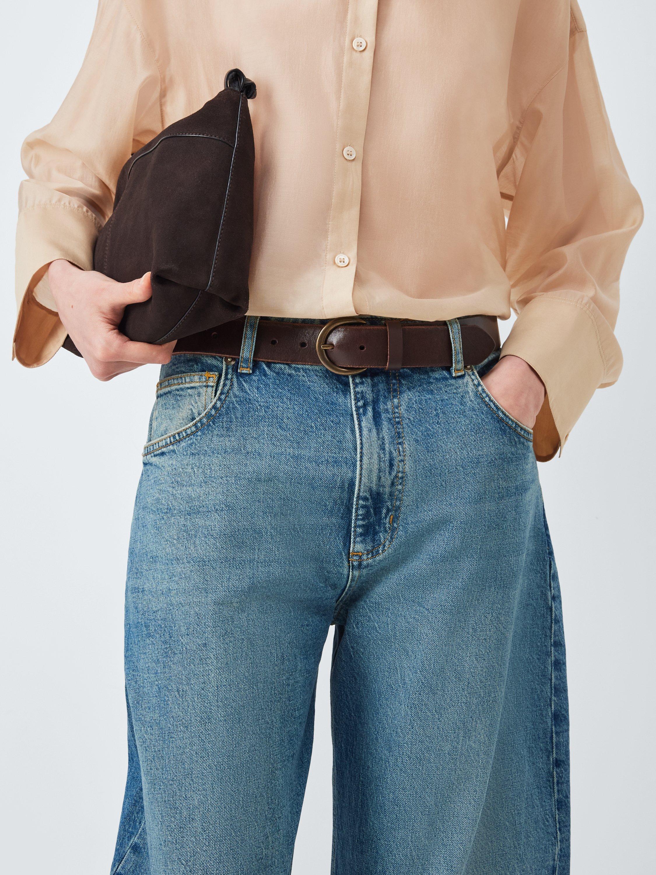 Product image 6 of 6, which shows John Lewis Barrel Leg Jeans, Mid Blue, 8