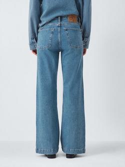 John Lewis High Waist Wide Leg Jeans - view 2, Light Blue