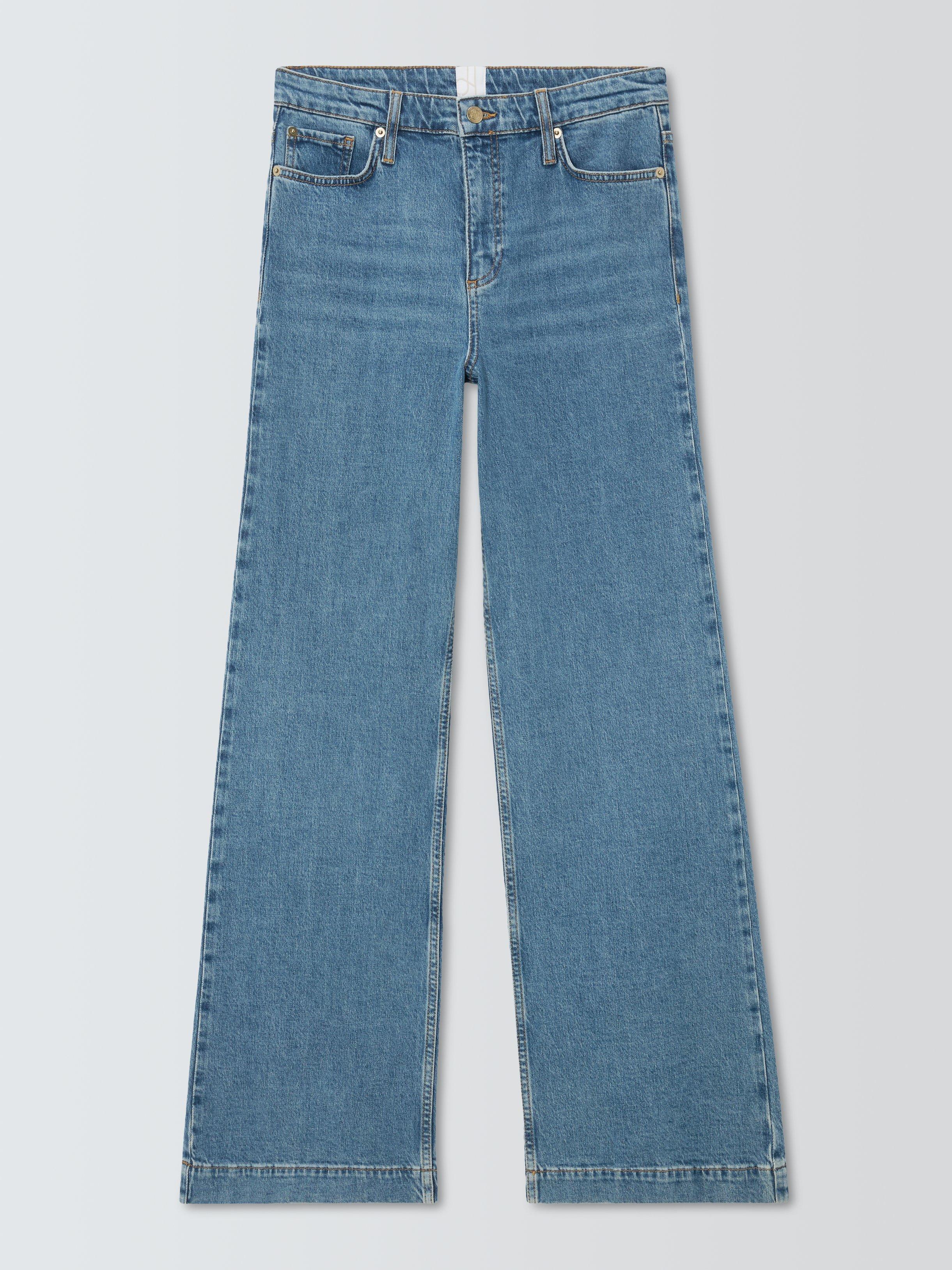 Product image 4 of 6, which shows John Lewis High Waist Wide Leg Jeans, Light Blue, 8