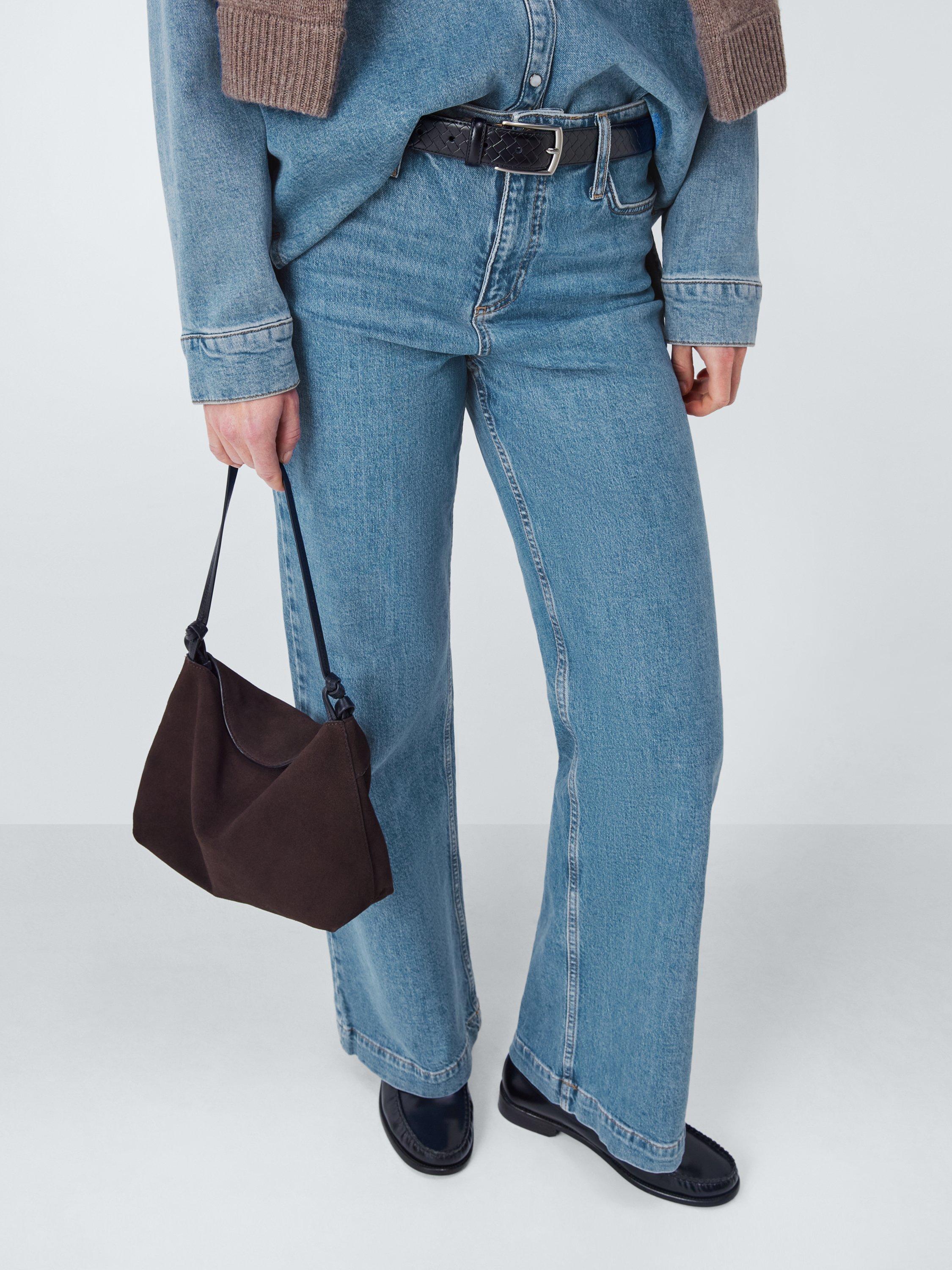 Product image 5 of 6, which shows John Lewis High Waist Wide Leg Jeans, Light Blue, 8