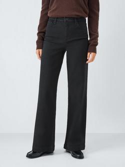 John Lewis High Waist Wide Leg Jeans, Black