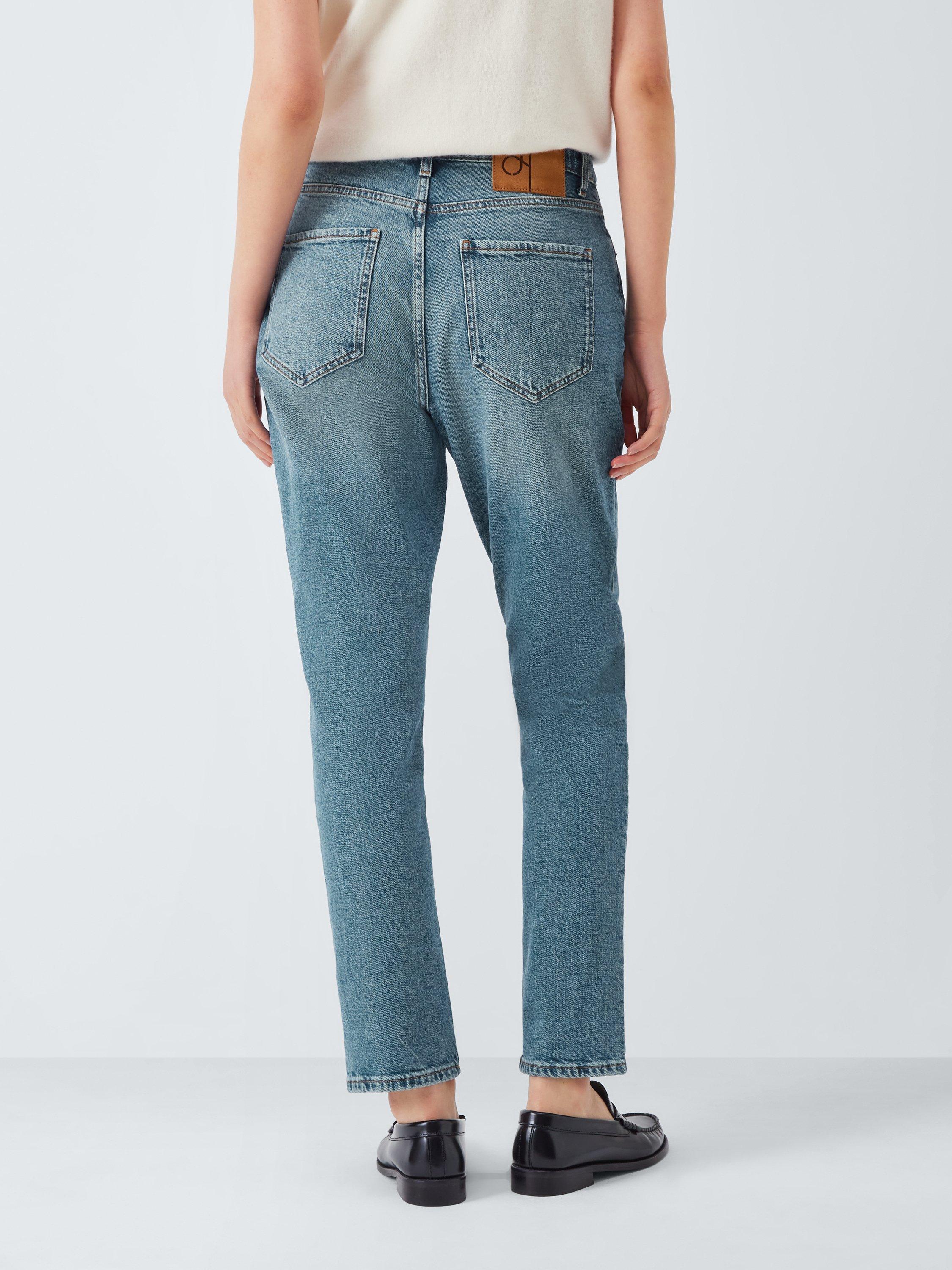 Product image 2 of 6, which shows John Lewis Slim Leg Mid Rise Denim Jeans , Light Blue, 8