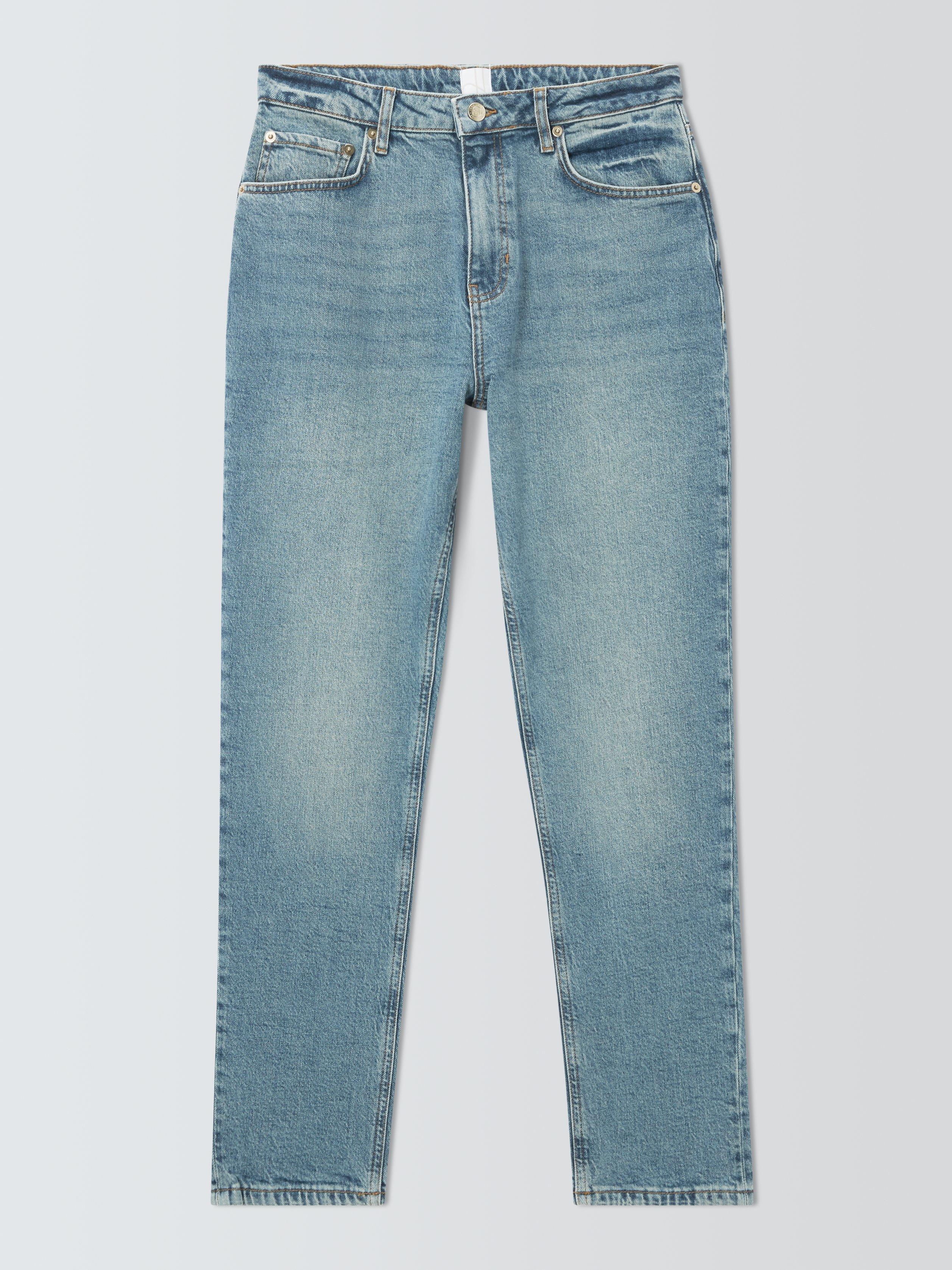 Product image 4 of 6, which shows John Lewis Slim Leg Mid Rise Denim Jeans , Light Blue, 8