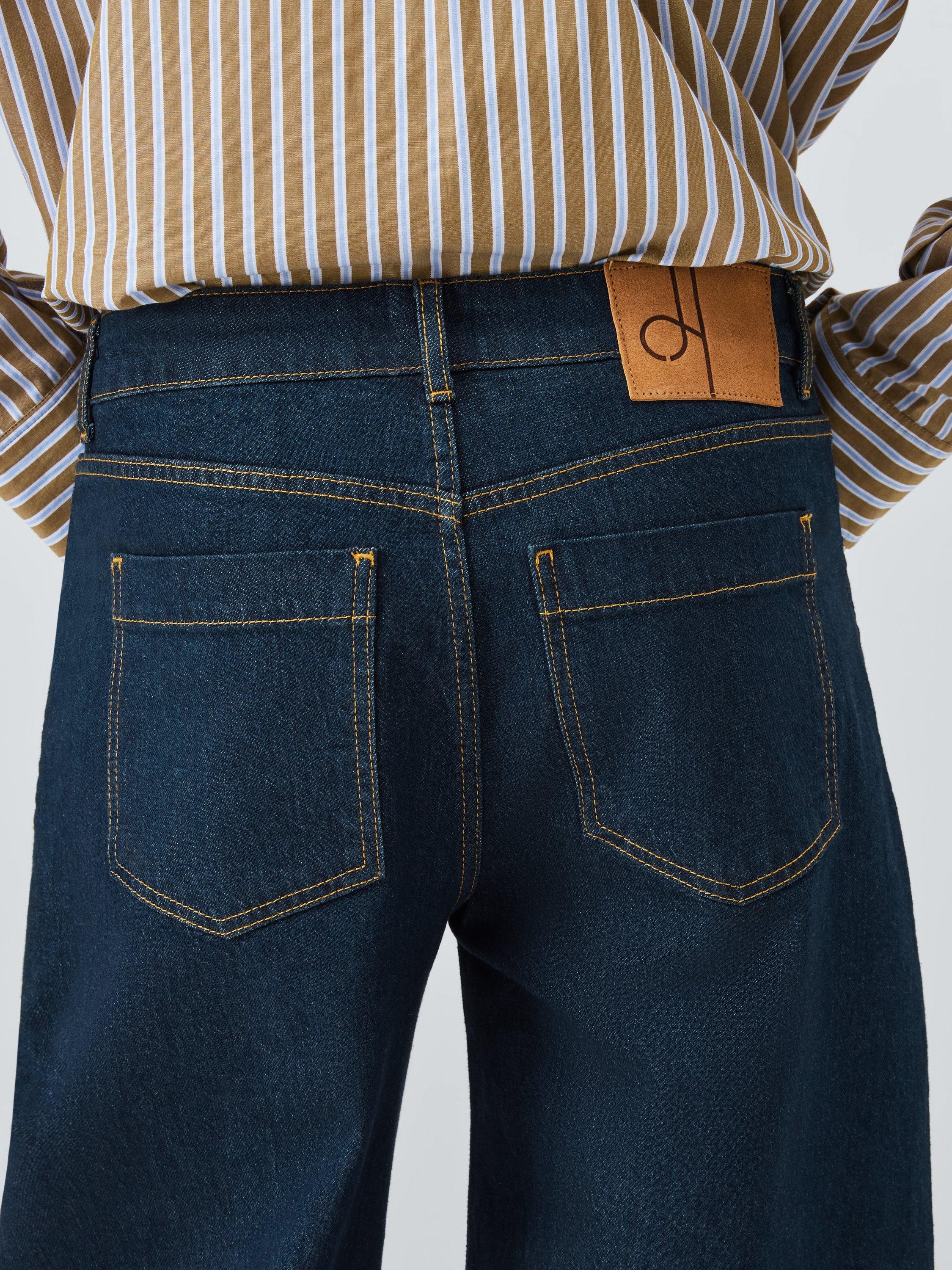 Product image 6 of 6, which shows John Lewis Barrel Leg Mid Rise Jeans, Deep Blue, 10