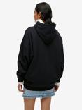 Superdry Venue Metallic Relaxed Cotton Hoodie, Black