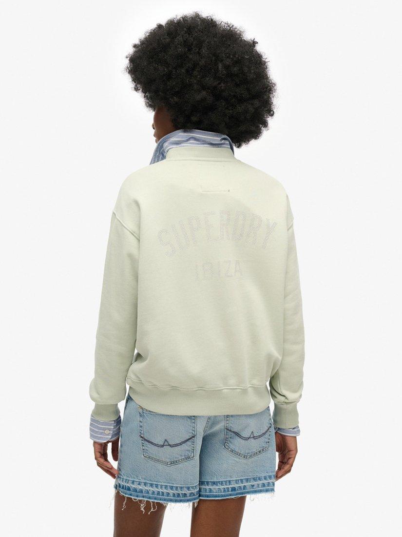 Product image 2 of 4, which shows Superdry Sport Luxe Loose Crew Sweatshirt, Smoke Blue, 8