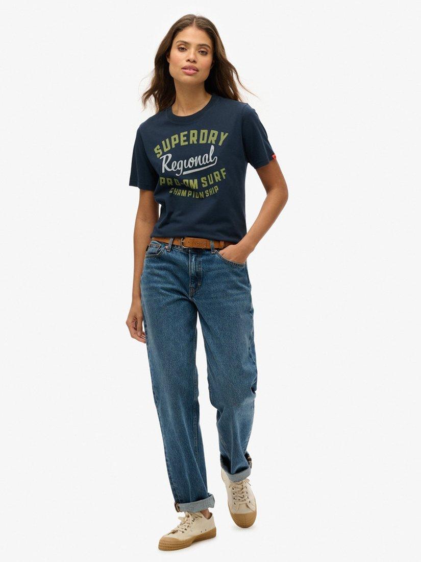 Product image 3 of 5, which shows Superdry Lo-Fi Outdoor Relaxed T-Shirt, Eclipse Navy, 8
