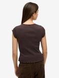 Superdry Essential Square Neck T-Shirt, Dark Brown