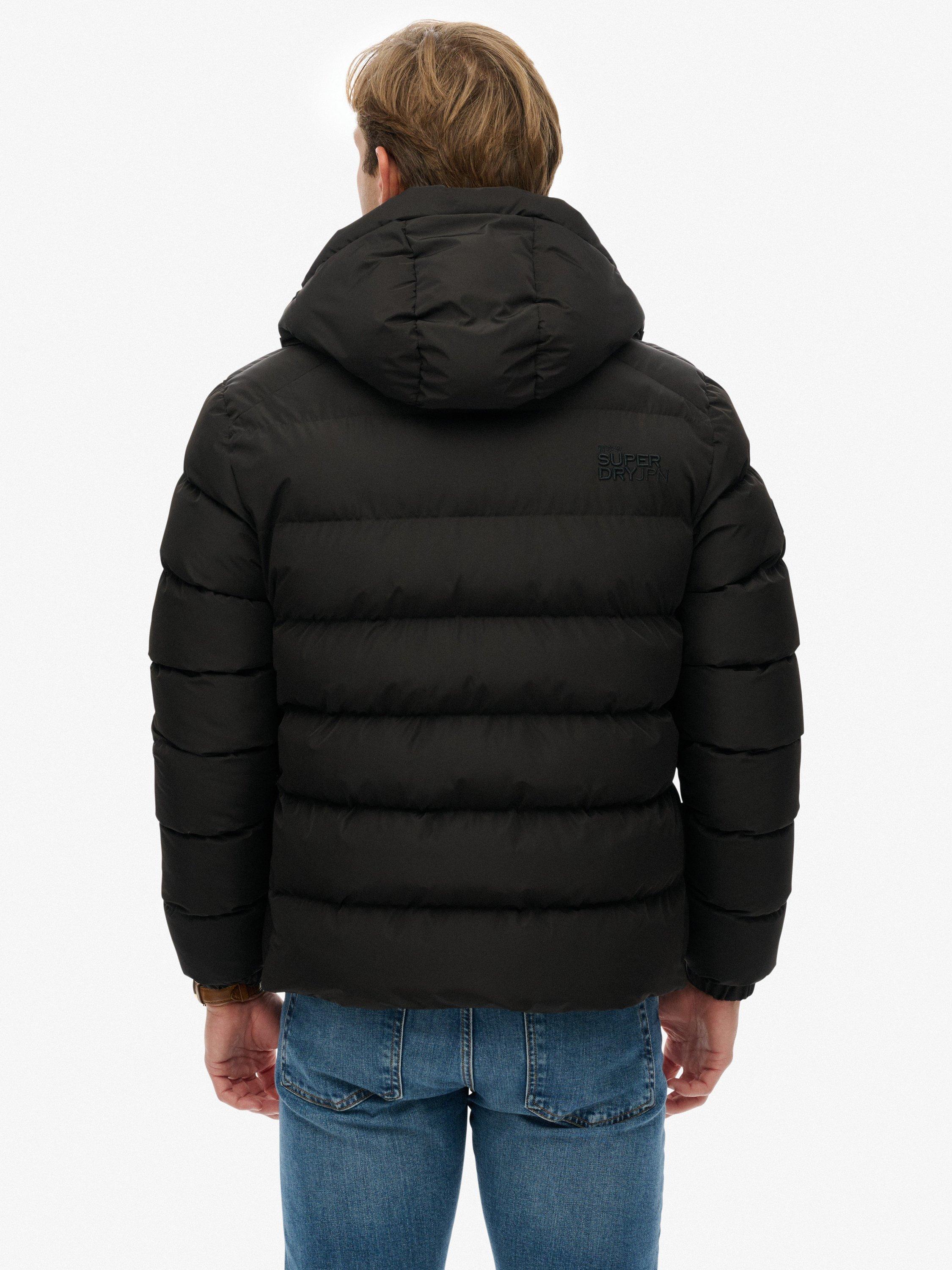 Product image 2 of 6, which shows Superdry Hooded Sports Puffer Jacket, Black, S