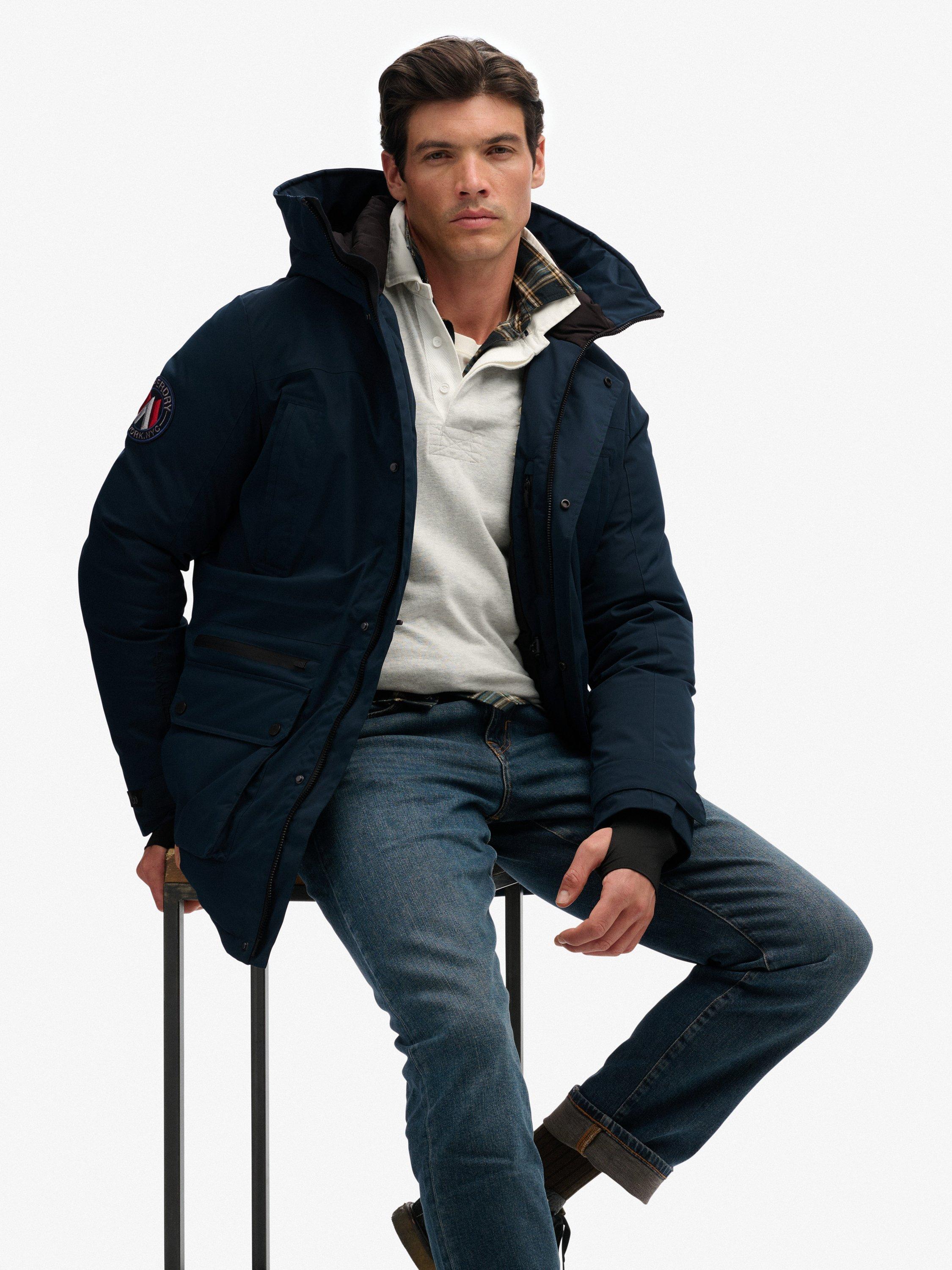 Product image 4 of 6, which shows Superdry  City Padded Parka Coat , Midnight Navy, S