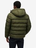 Superdry Hooded Sports Puffer Jacket, Army Khaki