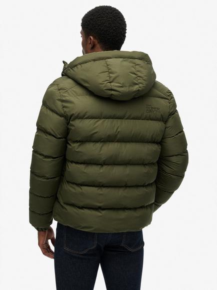 Superdry Hooded Sports Puffer Jacket, Army Khaki - view 2, Army Khaki
