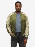 Superdry Souvenir Embroidered Bomber Jacket, Olive Night Green