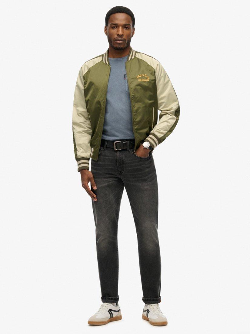 Product image 3 of 6, which shows Superdry Souvenir Embroidered Bomber Jacket, Olive Night Green, S