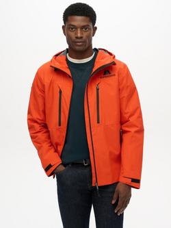 Superdry Hooded Zip Front Waterproof Jacket, Bold Orange