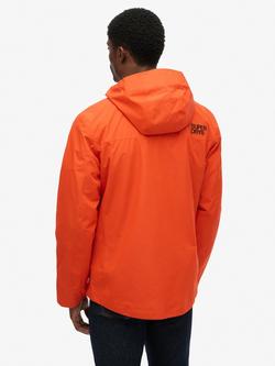 Superdry Hooded Zip Front Waterproof Jacket - view 2, Bold Orange