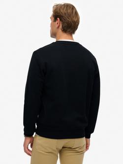 Superdry Essential Logo Cotton Crew Sweatshirt, Black - view 2, Black