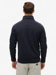 Superdry Vintage Athletic Half Zip Cotton Knit Jumper, Eclipse Navy
