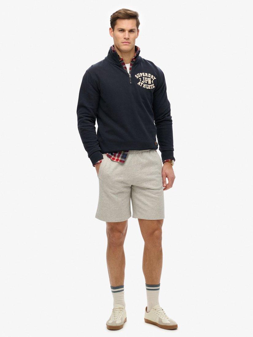 Product image 3 of 5, which shows Superdry Vintage Athletic Half Zip Cotton Knit Jumper, Eclipse Navy, S