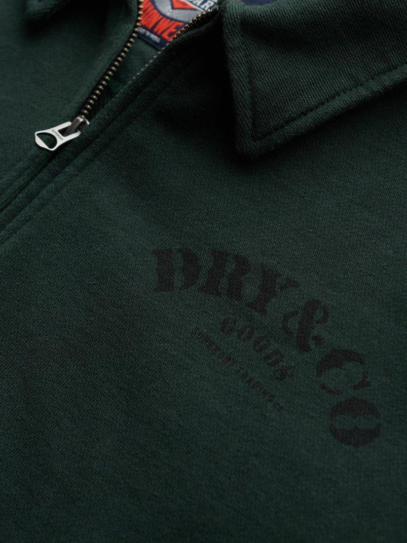 Product image 5 of 5, which shows Superdry Merchant Store Quarter Zip Cotton Knit Jumper, Forest Green, S