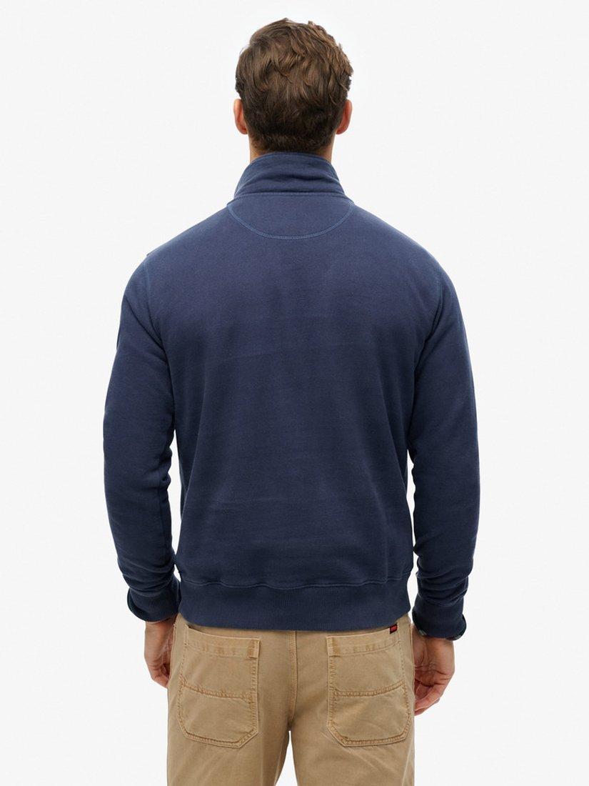 Product image 2 of 5, which shows Superdry Merchant Store Quarter Zip Cotton Knit Jumper, Lauren Navy, S