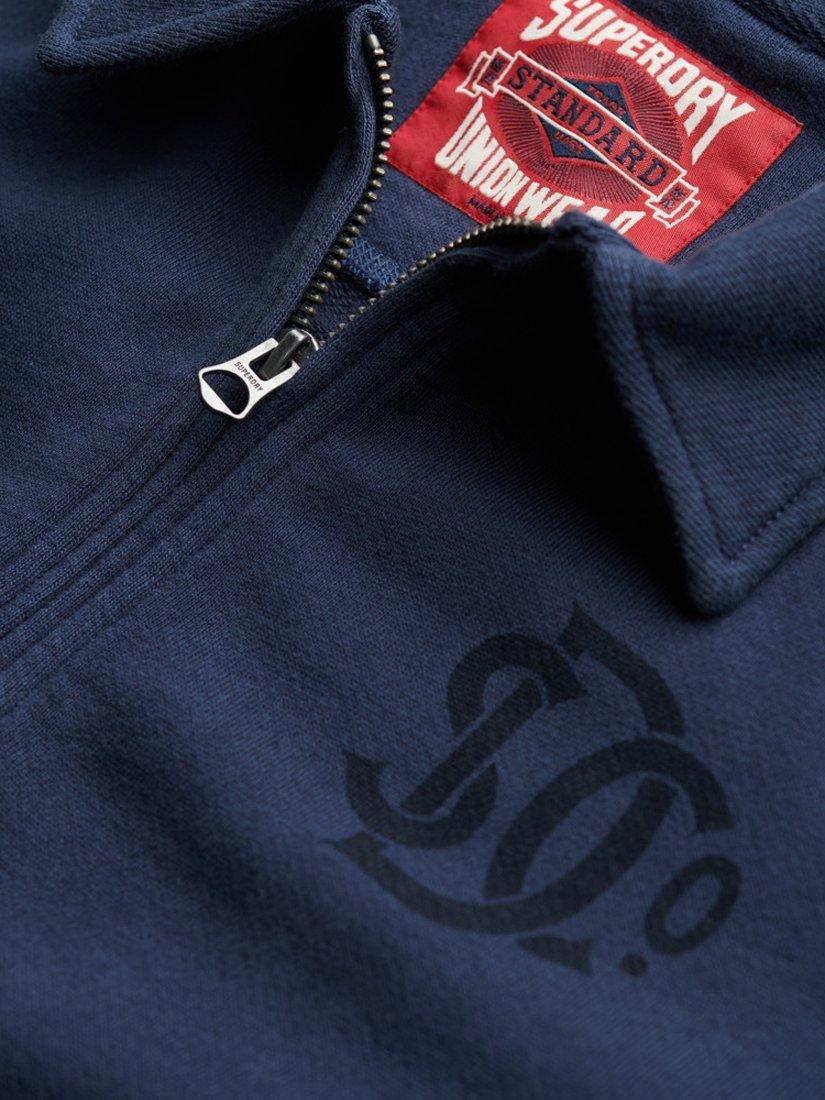 Product image 5 of 5, which shows Superdry Merchant Store Quarter Zip Cotton Knit Jumper, Lauren Navy, S
