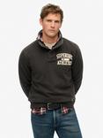 Superdry Vintage Athletic Henley Sweatshirt, Washed Black