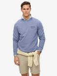 Superdry Core Logo City Crew Cotton Sweatshirt, Tempest Blue