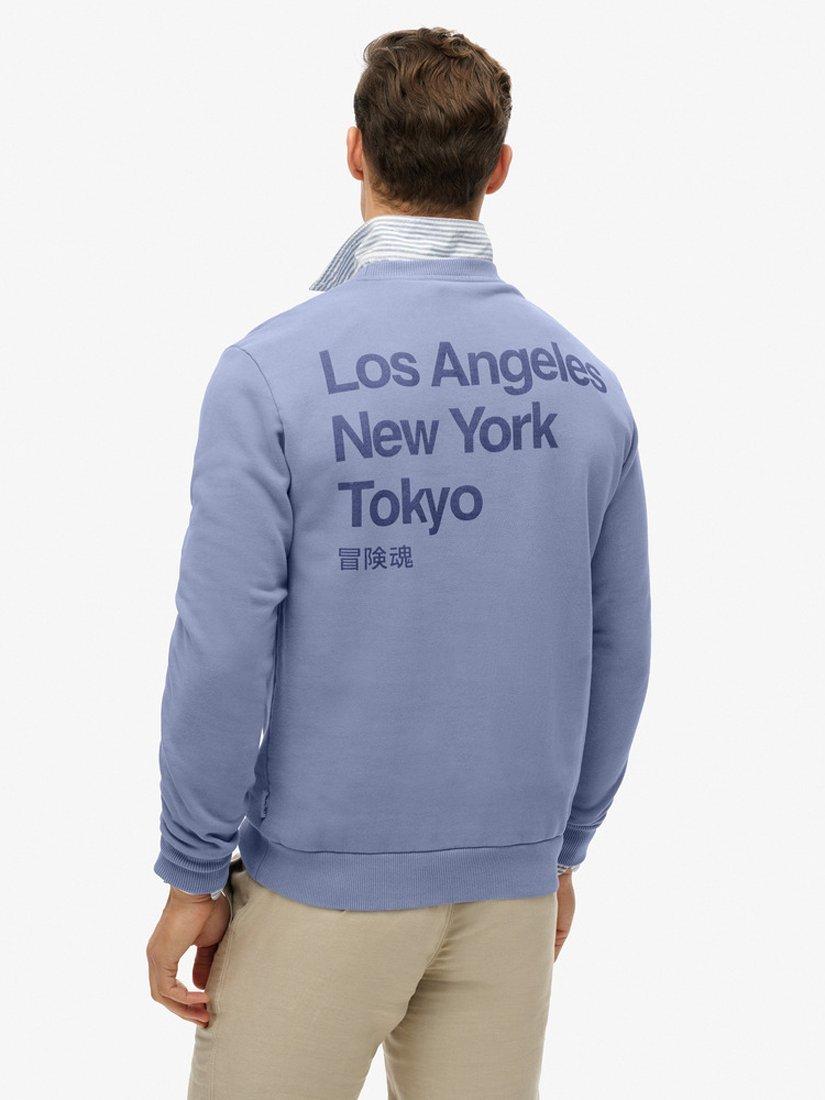 Product image 2 of 5, which shows Superdry Core Logo City Crew Cotton Sweatshirt, Tempest Blue, S